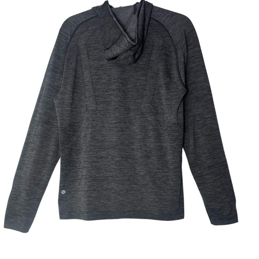 Lululemon Hoodie Mens Medium Gray Black Metal Vent Tech 1/4 Zip Performance